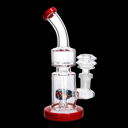 🔥 Color Accent Inline Mini Water Pipe – 7 Inch | Compact Functional Dab-Style Bong