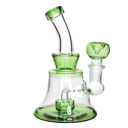 Mini Bell-Shaped Glass Bong – 6” Compact Water Pipe for Smoke Shops (Assorted Colors)