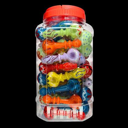52 pcs – NEW JAR #13 Glass Hand Pipe (4.5 inches) Spoon $4.25 each