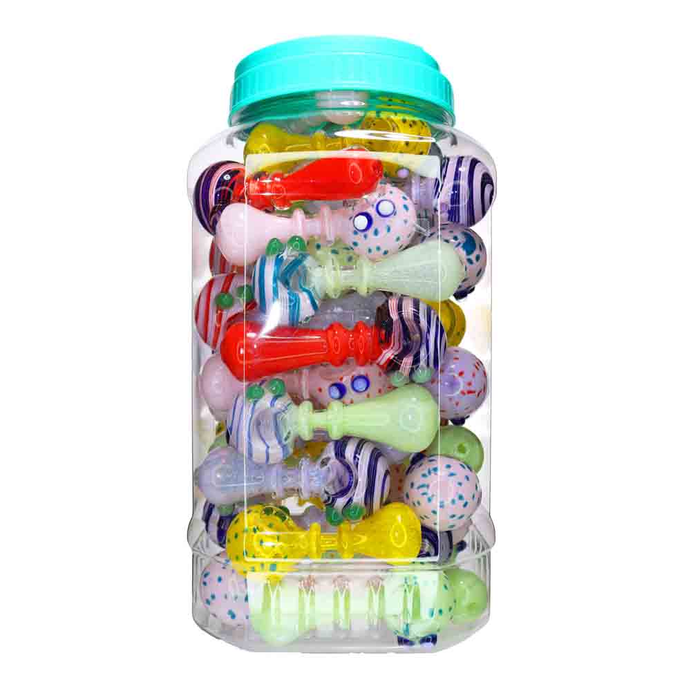 50 pcs – NEW JAR #18 Glass Hand Pipe (5 inches) Spoon $3.95 each