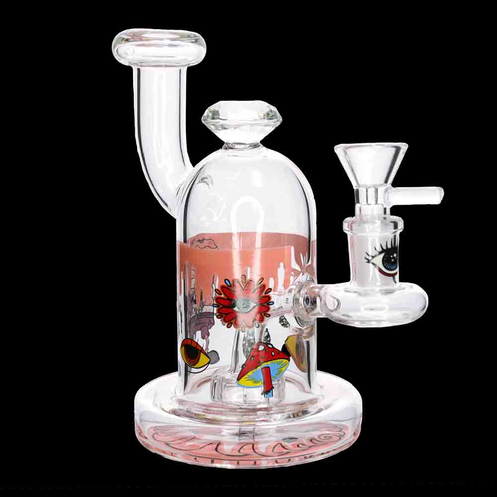 7” Heavy Diamond Glass Water Pipe – Thick Dab Rig | Wholesale