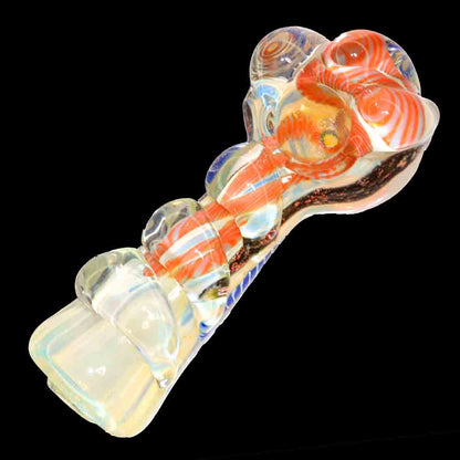 5" Sculpted Glass Hand Pipe – Thick Borosilicate Spoon Pipe with Multi-Layer Color