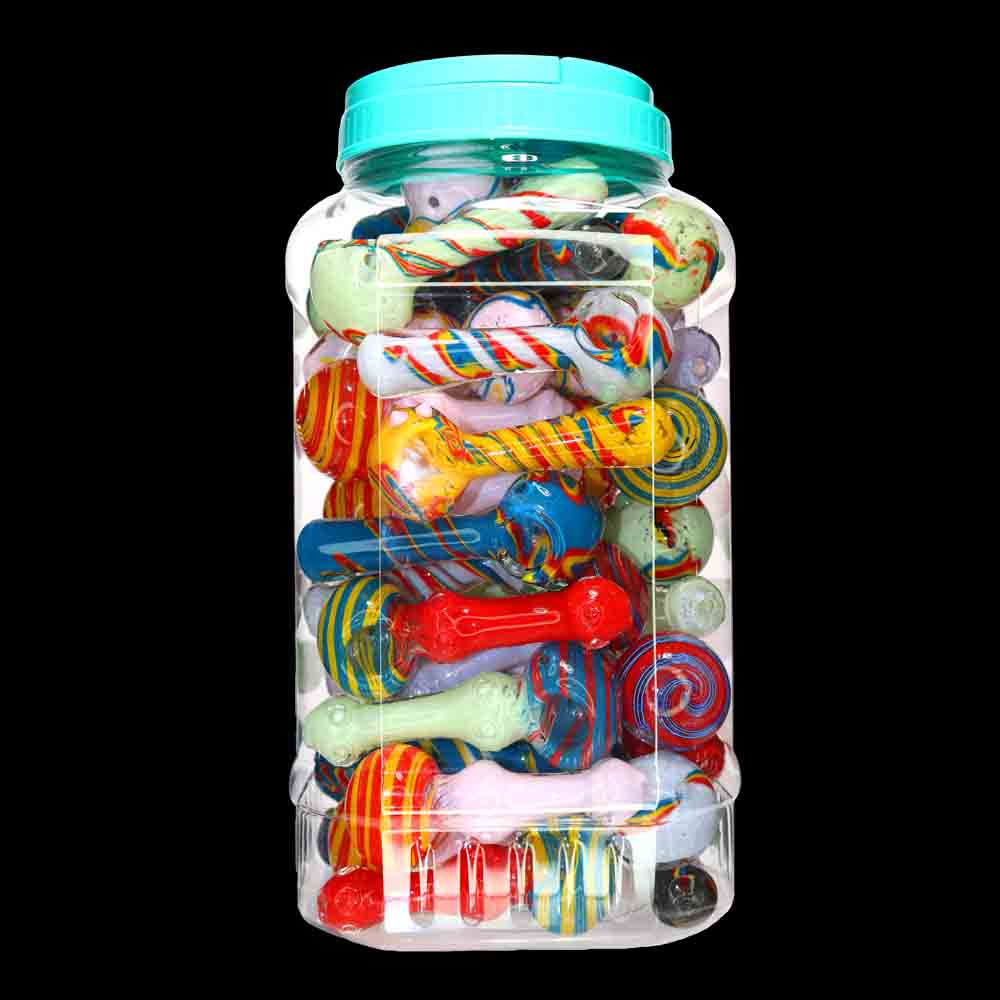 50 pcs – NEW JAR #34 Glass Hand Pipe (5 inches) Spoon $4 each