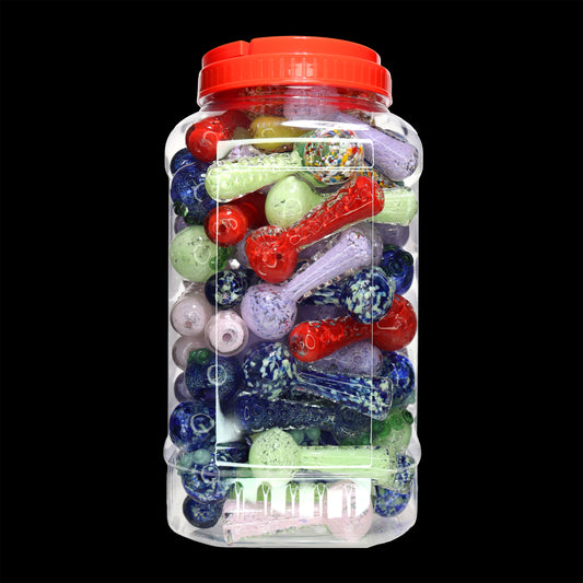70 pcs – NEW JAR #40 Glass Hand Pipe (4.5 inches) Spoon $3.50 each