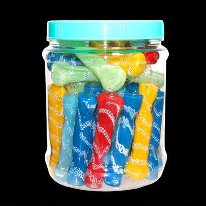 40 PCS – Assorted Color Glass Hand Pipes in Display Jar – Wholesale
