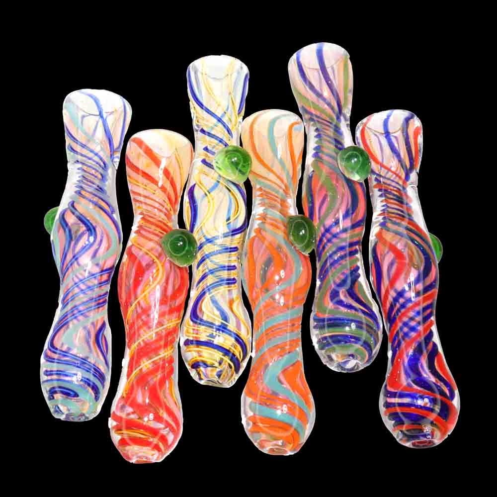 15 PCS - Twist Flow Color Swirl Glass Hand Pipe Jar $2.95 each | Wholesale Smoke Shop Essential