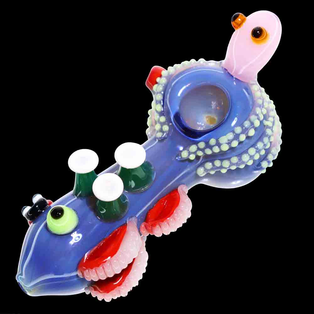 7 in - Crazy Worm Glass Pipe