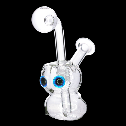 6 in - Owl Clear Glass Oil Burner Water Pipe