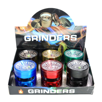 Chromium Crusher® 2.5-Inch Roulette Grinder with Sliding Pour Spout – 4-Piece, Assorted Colors