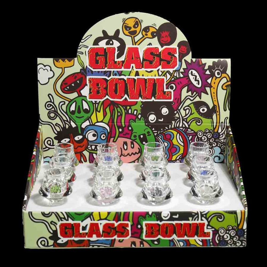14mm Glass Bowl with Screen, 12-Piece Display