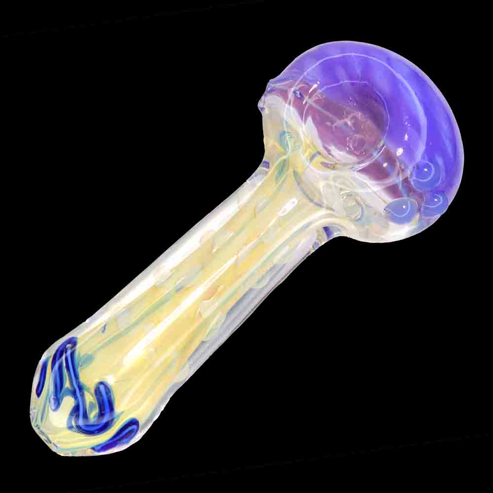 5.5" Fumed Glass Hand Pipe – Slime Color Head Spoon Pipe with Color-Changing Finish