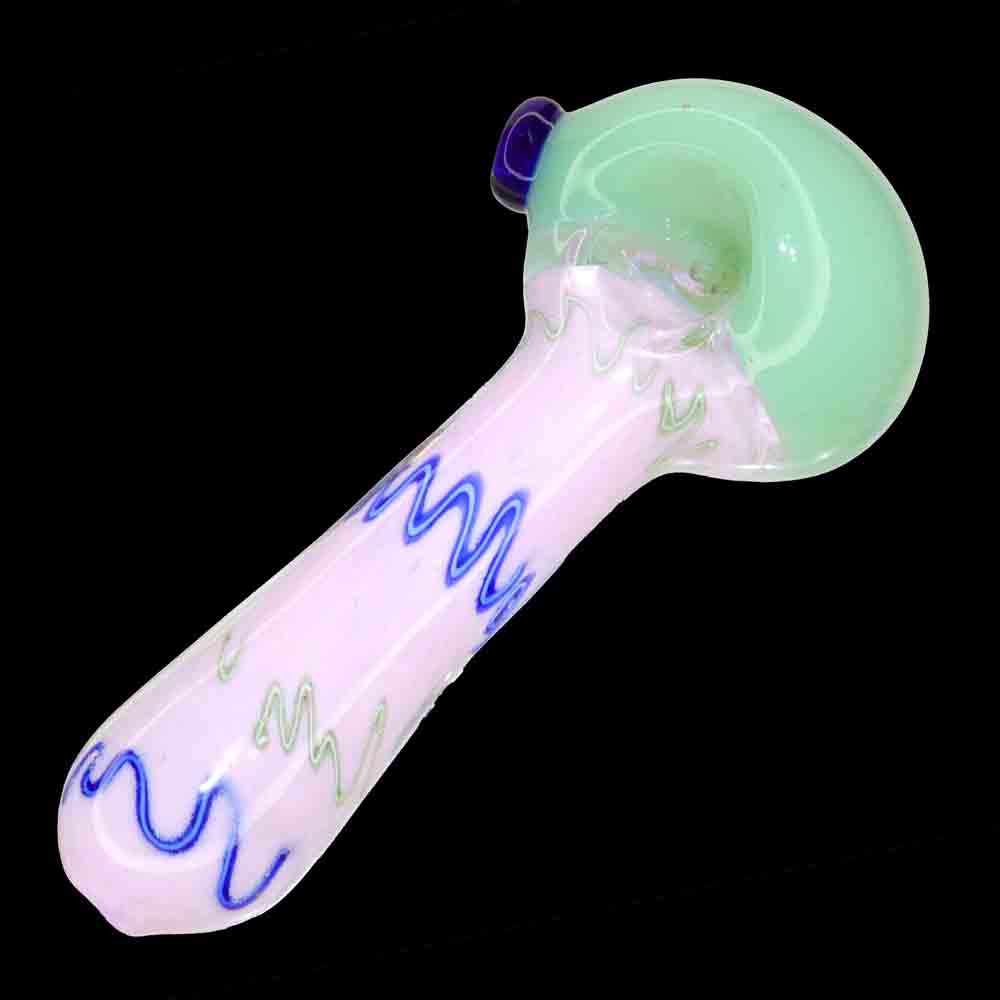 🎨 Pastel Wig Wag Hand Pipe – 6 Inch | Colorful Spoon Glass Pipe