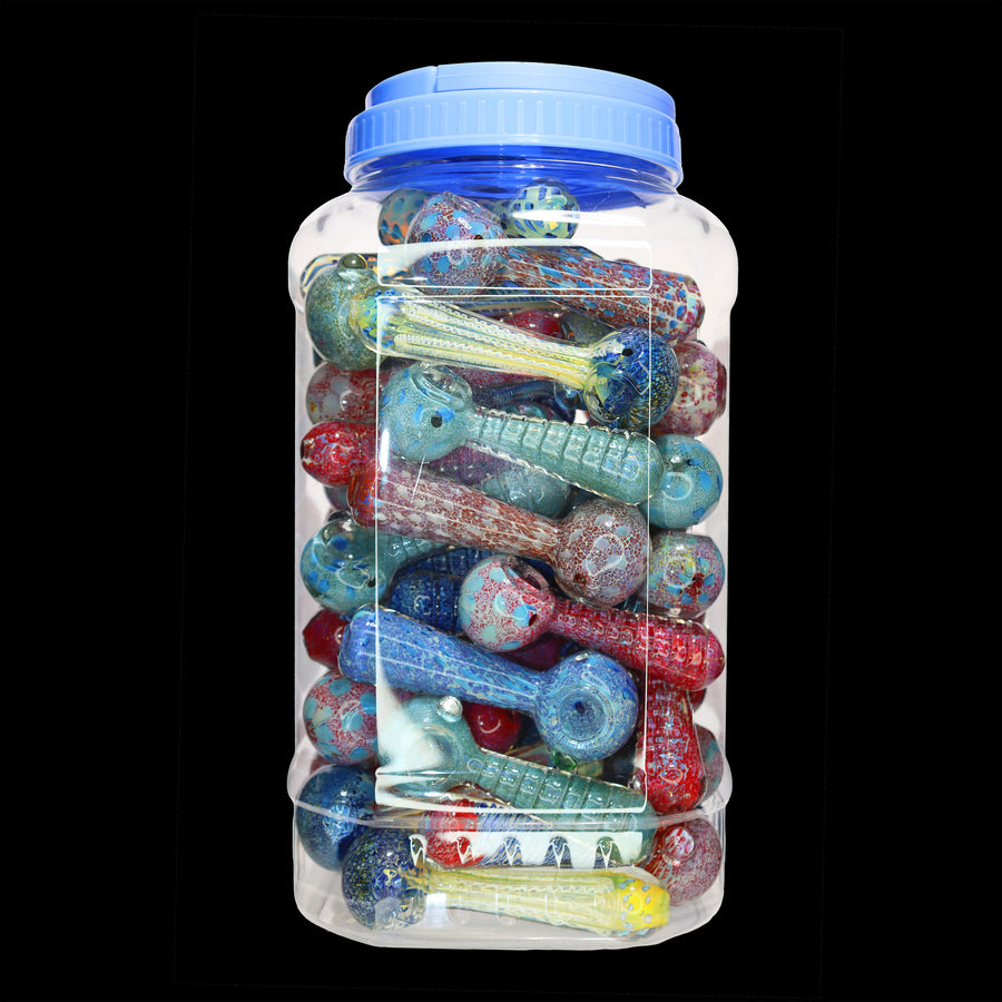 5 Inch Glass Hand Pipe Spoon Jar #39, 65-Piece