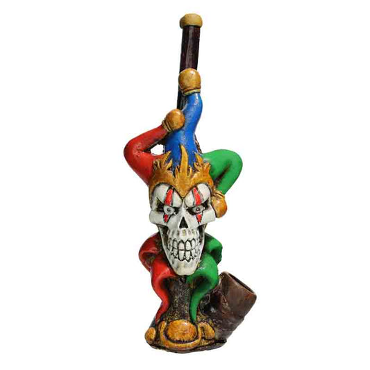 💀 Jester Skull Novelty Hand Pipe – Resin Character Smoking Pipe