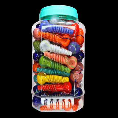 82 pcs – NEW JAR #19 Glass Hand Pipe (4 inches) Spoon $3.50 each