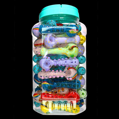 55 pcs – NEW JAR #12 Glass Hand Pipe (5 inches) Spoon $4.25 each