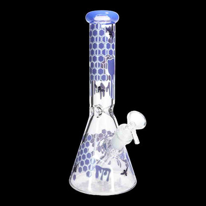 Thick Honeycomb Beaker Bong 10" 5 MM – Bee & Honey Drip Design | Best Seller | Wholesale