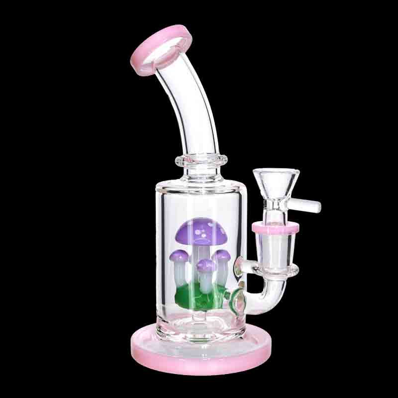 🍄✨ Mini Mushroom Dab Rig – Color Accent Glass Recycler Rig