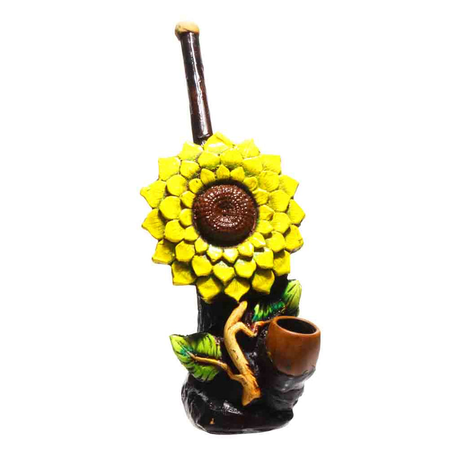 6 Inch Sunflower Design Bamboo Bong