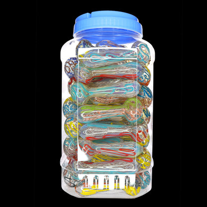 50 PCS – JAR #97 Assorted Color Looped-Ribbon Glass Hand Pipes – Wholesale