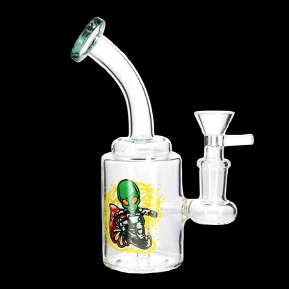 8" Compact Graphic Glass Bong with Internal Perc – Wholesale Water Pipe
