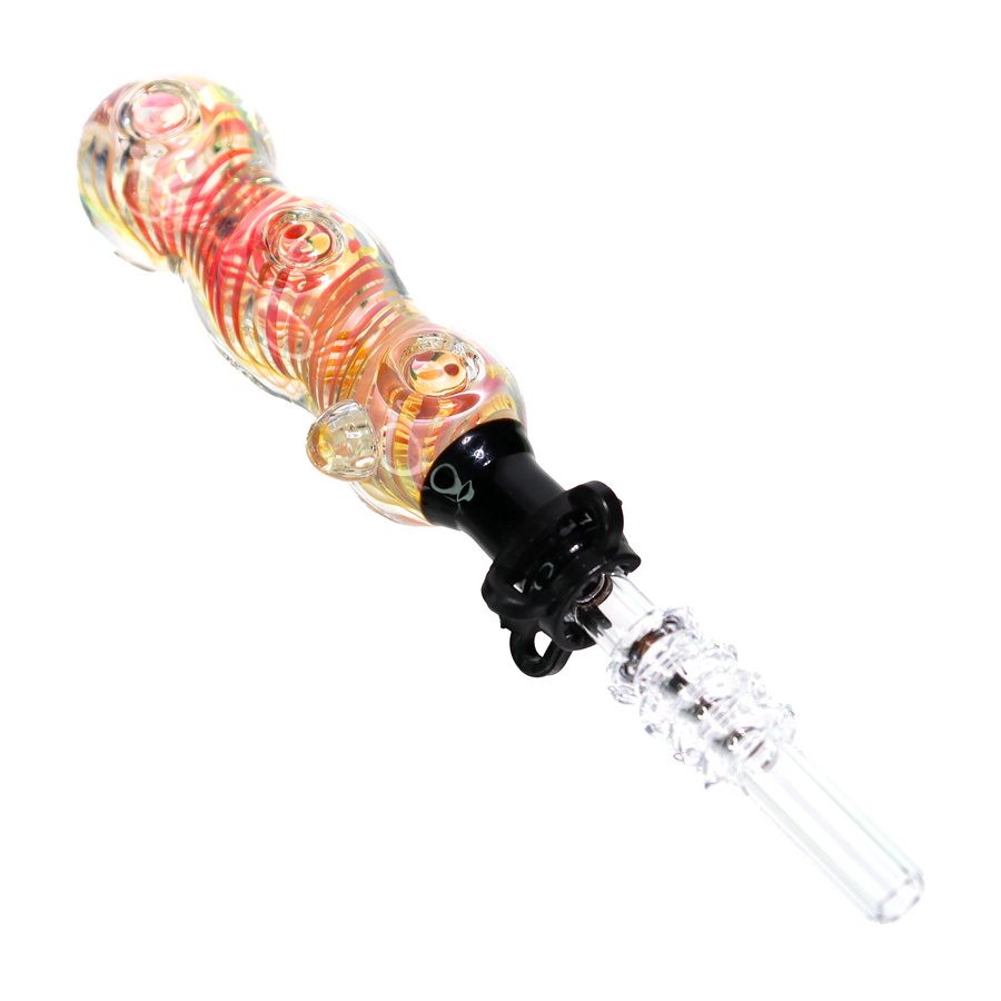6 Inch Glass Nectar Collector, Textured Handle