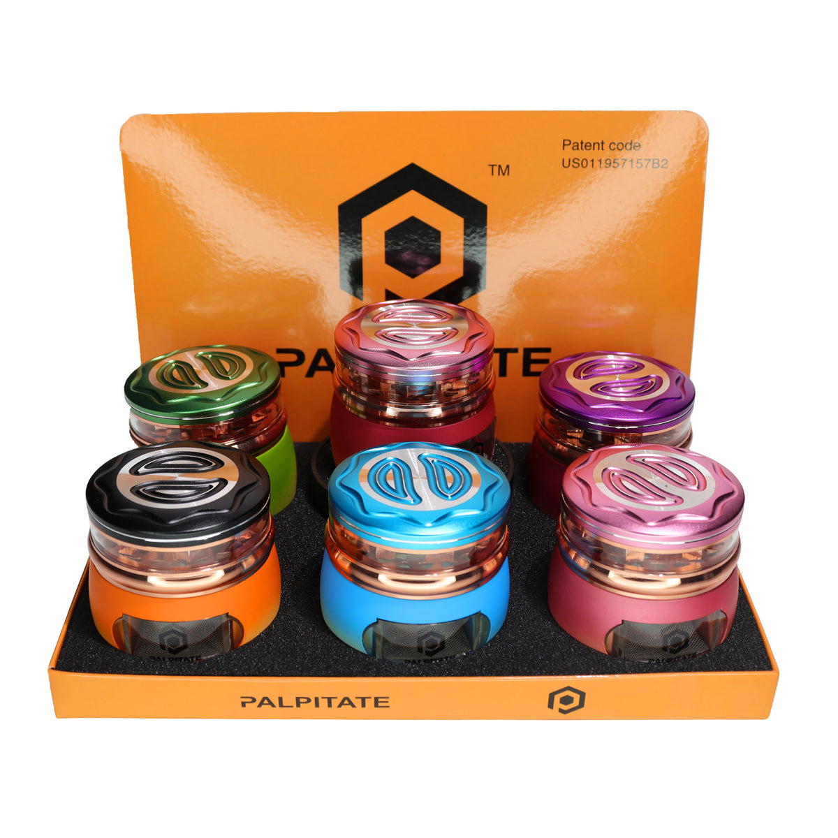 6 pcs -  2.5" 63mm Click it Fancy Design 4 Layer Grinder MG-122