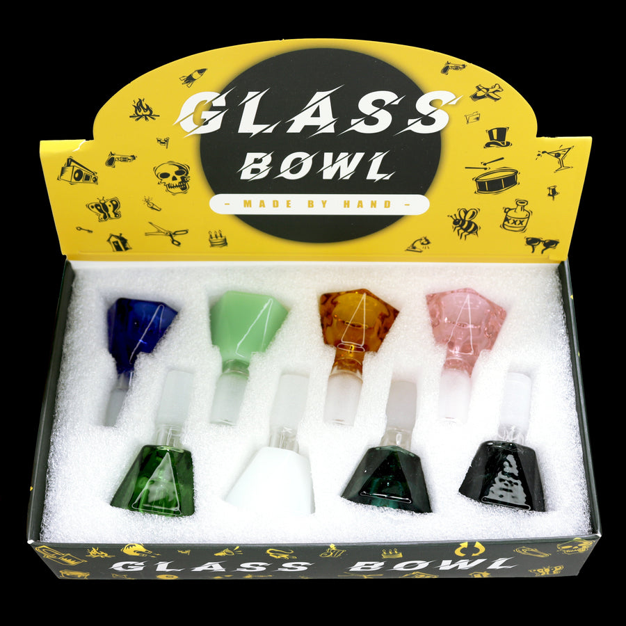 Diamond Glass Bowl, 14mm, 8-Piece Box