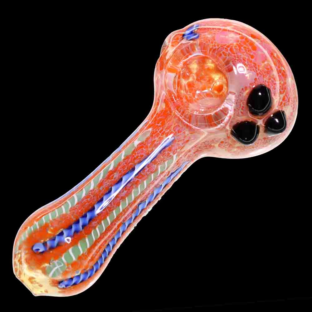 5.5 Inch Frit Worked Glass Spoon Pipe