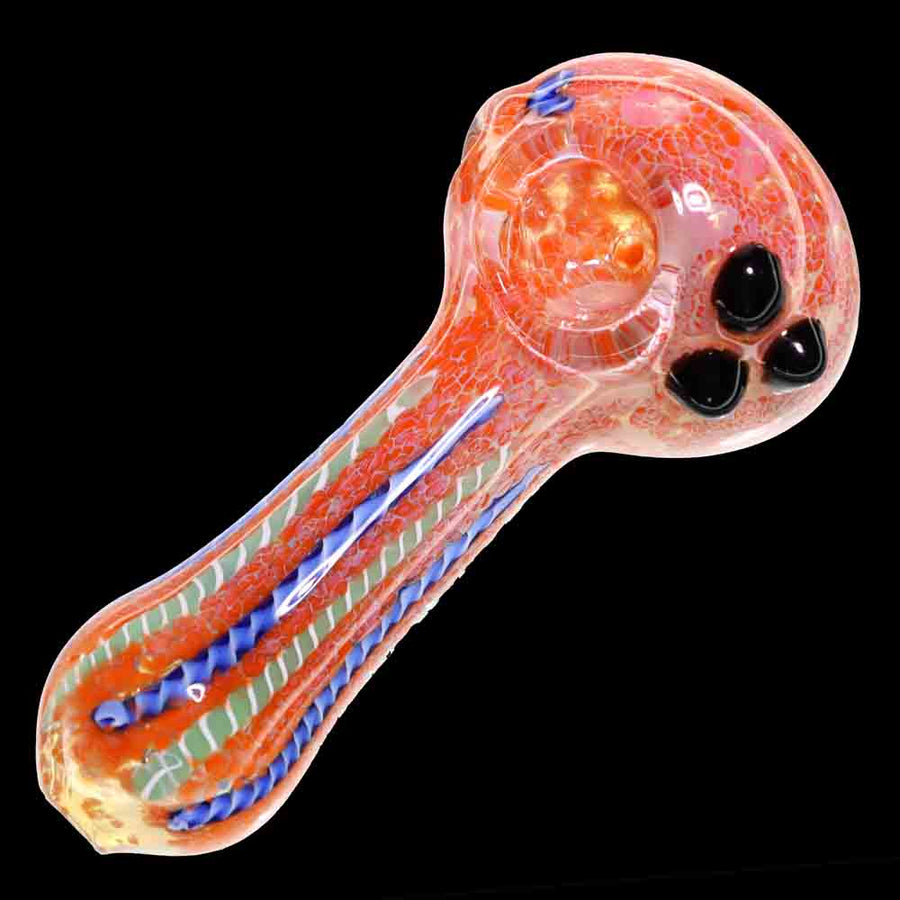 5.5 Inch Frit Worked Glass Spoon Pipe