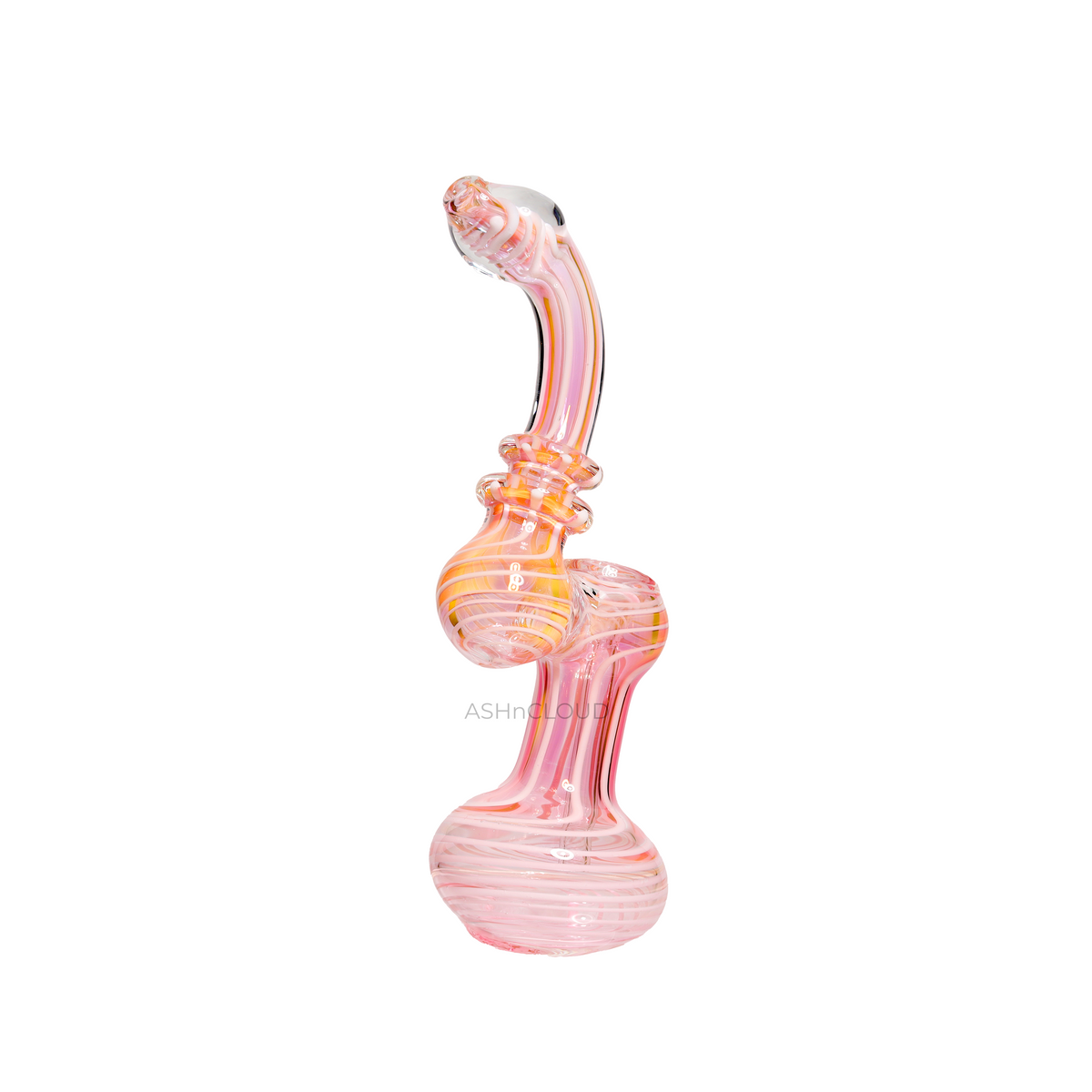 Streaky Multicolor Pink Glass Bubbler