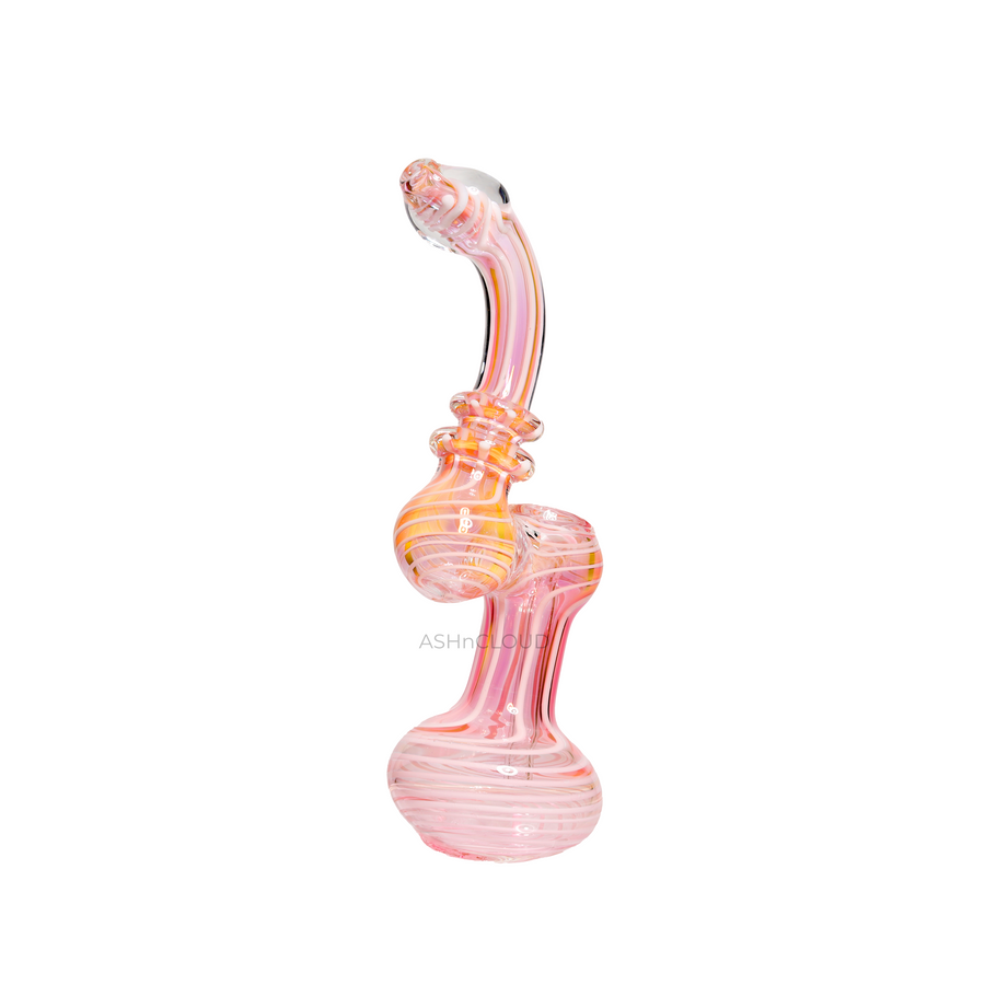 Streaky Multicolor Pink Glass Bubbler