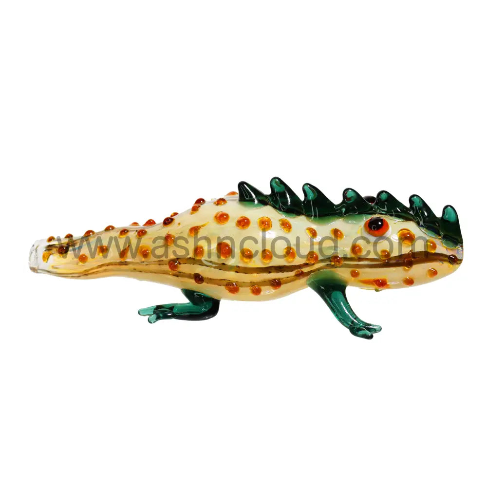 2 In - Fancy Lizard Glass Animal Pipe
