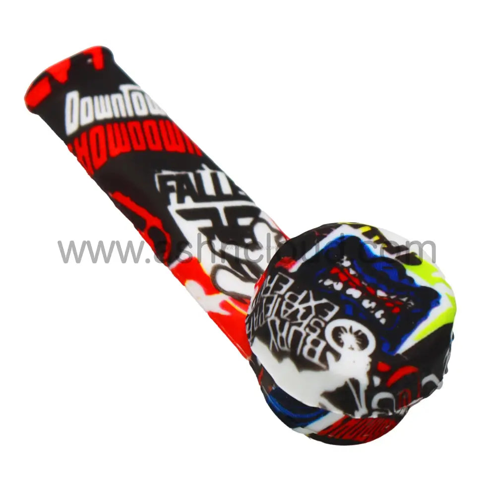 3 In - Metal Bowl Silicone Hand Pipe Multicolor Character Style B Single/Display