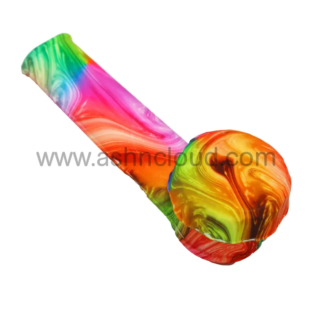 3 In - Metal Bowl Silicone Hand Pipe Multicolor Character Style B Single/Display