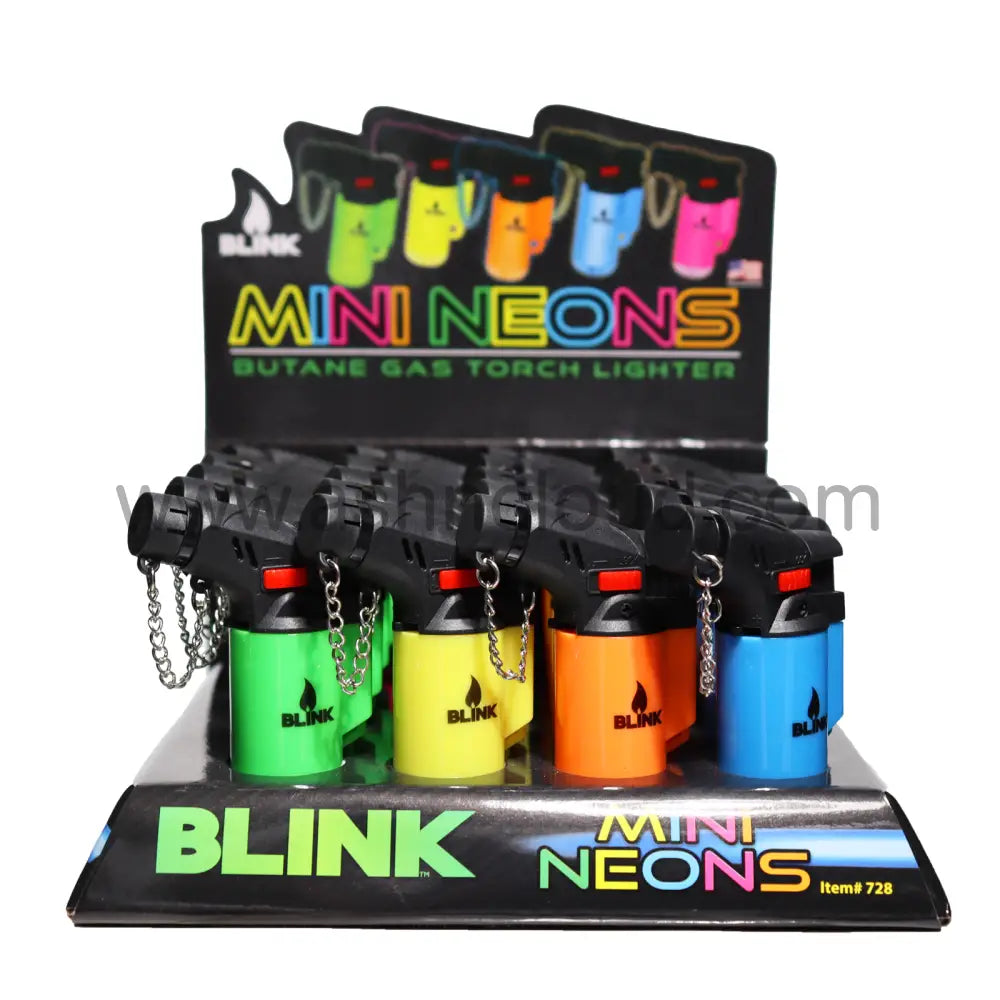 20 Pcs - Mini Neon Lites Torch Butane Gas Blink-728 $2.50 Each