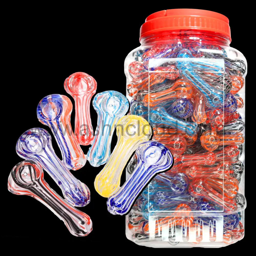 200 pcs - JAR #1 NEW Glass Hand Pipe Spoon 0.85 cts each