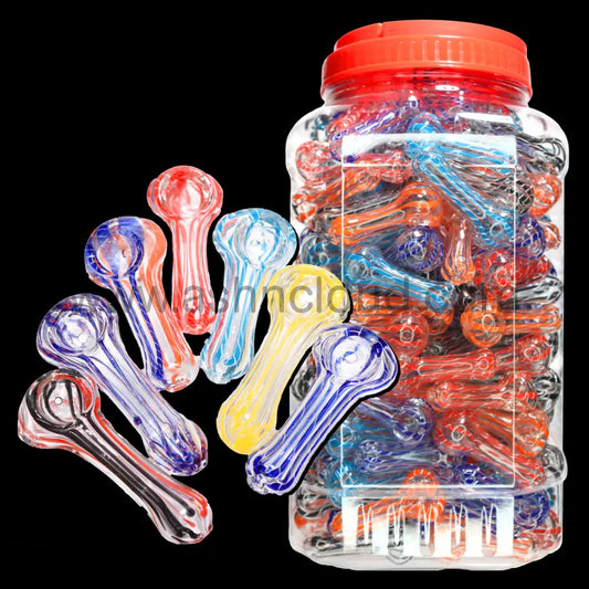 200 pcs - JAR #1 NEW Glass Hand Pipe Spoon 0.85 cts each