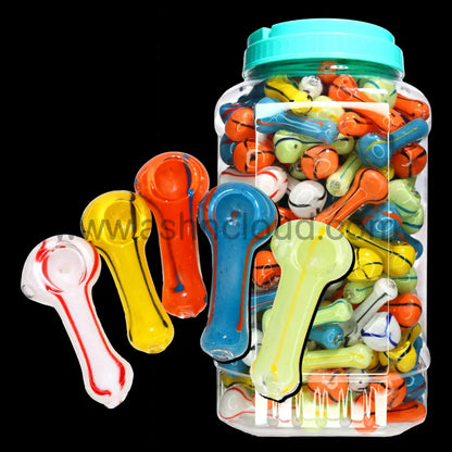 200 pcs – NEW 2025 JAR #5 Glass Hand Pipe (2.75 to 3 inches) Spoon $1.05