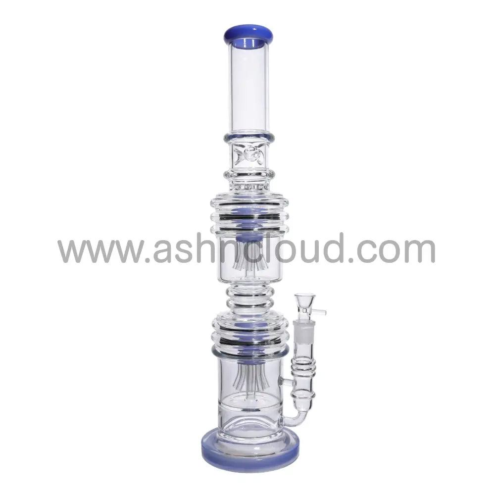 21 In - Big Exotic Double Chamber Glass Bong 18 Mm
