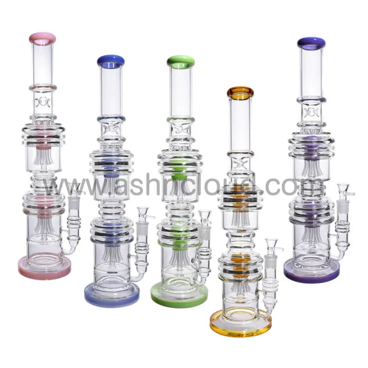 21 In - Big Exotic Double Chamber Glass Bong 18 Mm