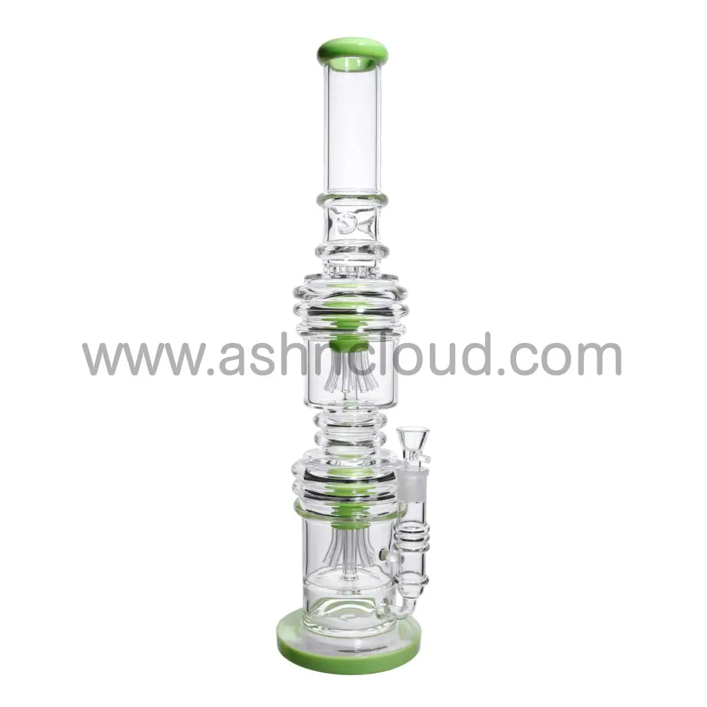 21 In - Big Exotic Double Chamber Glass Bong 18 Mm