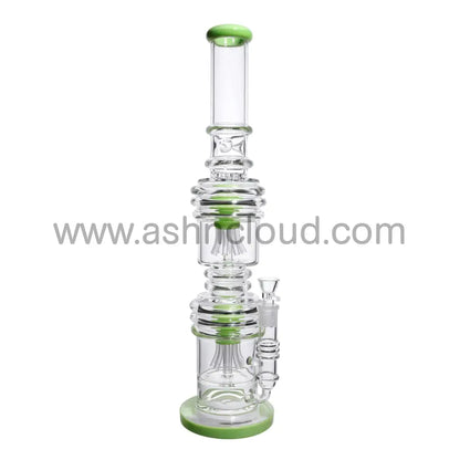 21 In - Big Exotic Double Chamber Glass Bong 18 Mm