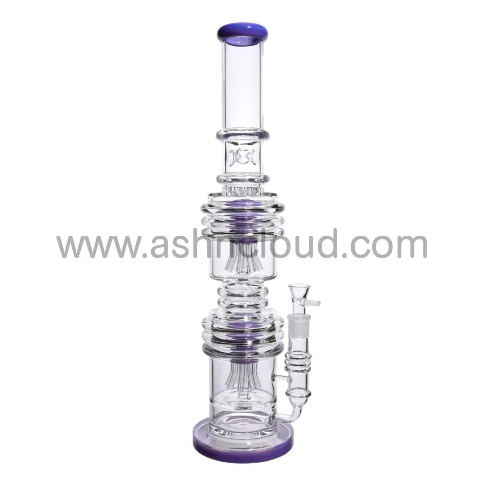 21 In - Big Exotic Double Chamber Glass Bong 18 Mm