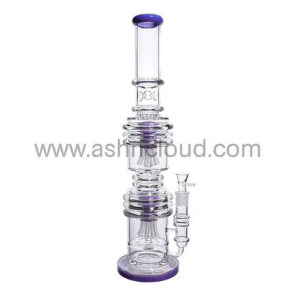 21 In - Big Exotic Double Chamber Glass Bong 18 Mm