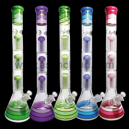 22 in - Triple Chamber Glass Beaker Bong