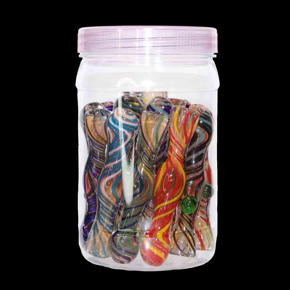 15 PCS - Twist Flow Color Swirl Glass Hand Pipe Jar $2.95 each | Wholesale Smoke Shop Essential