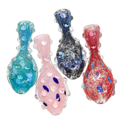 28 PCS – JAR #23 Assorted Color Bubble-Dot Glass Hand Pipes – Wholesale