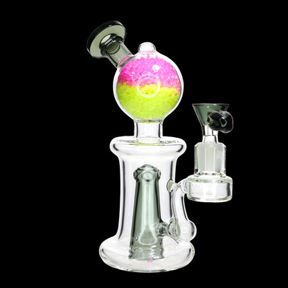 11 in Glow-in-the-Dark Crystal Globe Glass Water Pipe – Assorted Colors