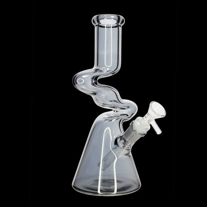 10 Inch Zig Zag Neck Beaker Glass Water Pipe – Assorted Colors Wholesale